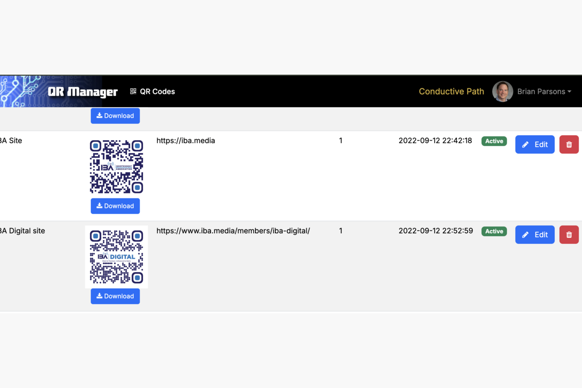 QR Manager - QR Code Dashboard
