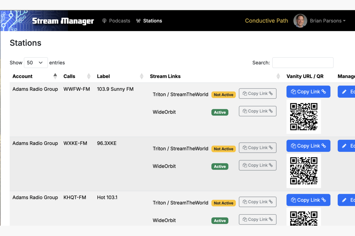Stream Manager - Provider Configuration
